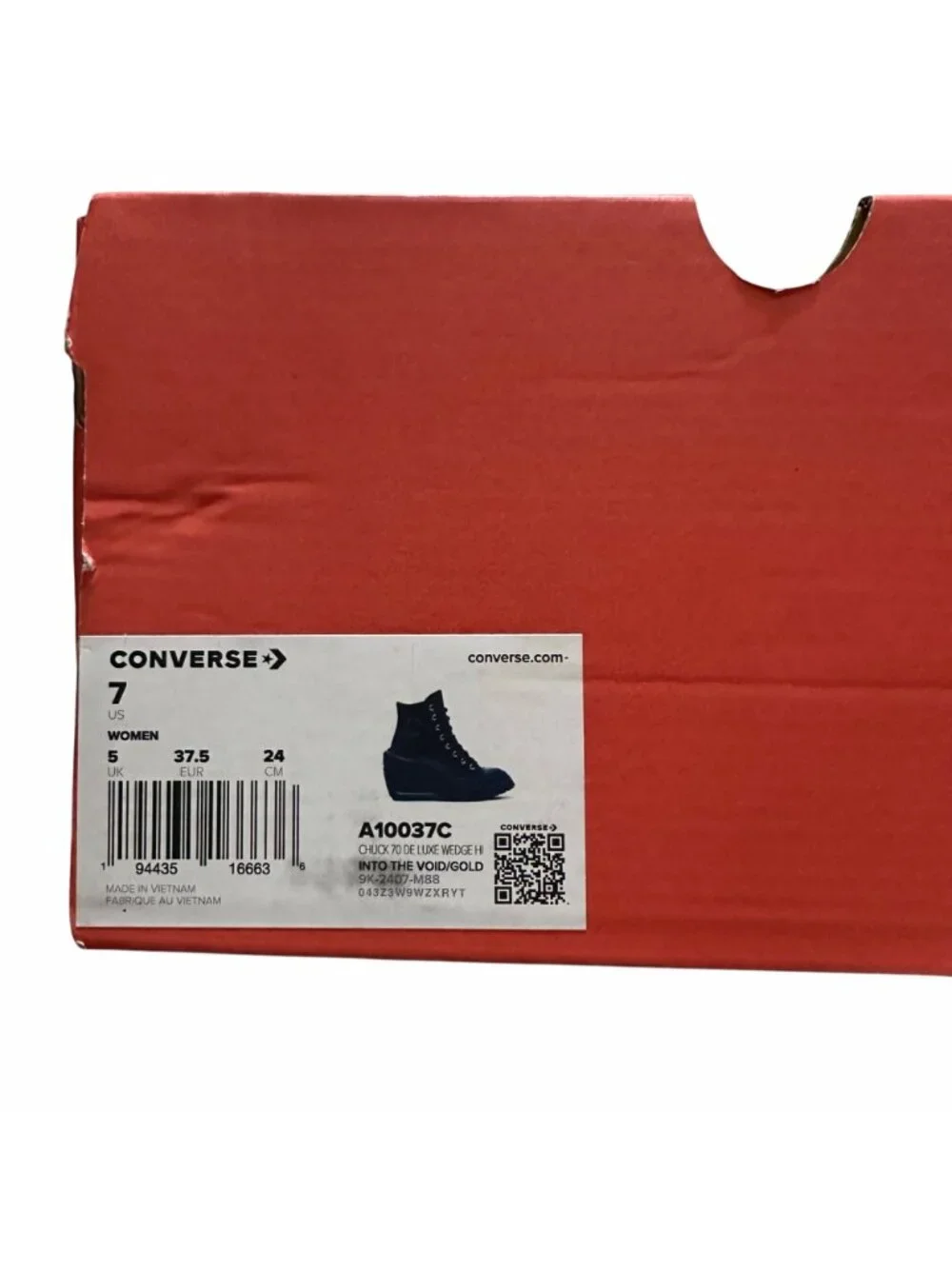 ✨Converse Chuck 70 De Luxe Wedge Platform Leather Sz 7 Women Shoes Blue A10037C